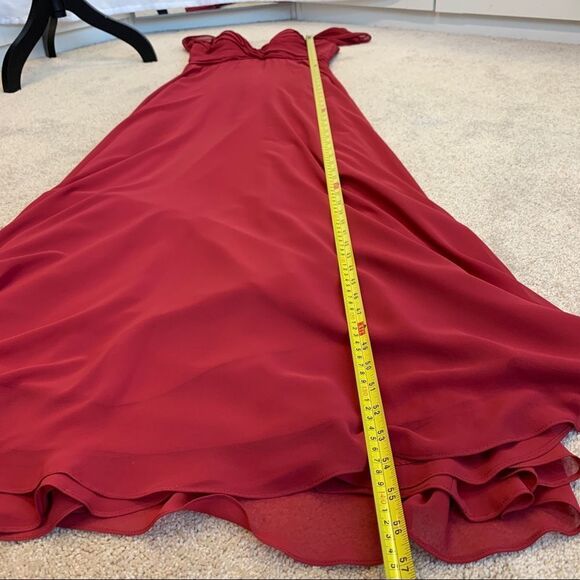 Bari Jay Red bridesmaid prom gown formal dress Sz 6🔥 - Picture 10 of 13